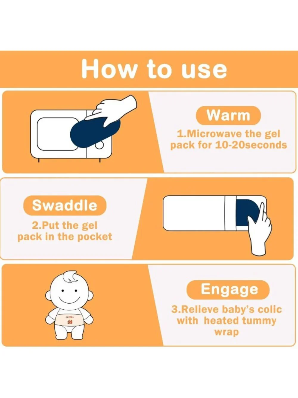 Heated Baby Belly Band for Colic Relief | Gentle Warmth Gripe Belt for Infants